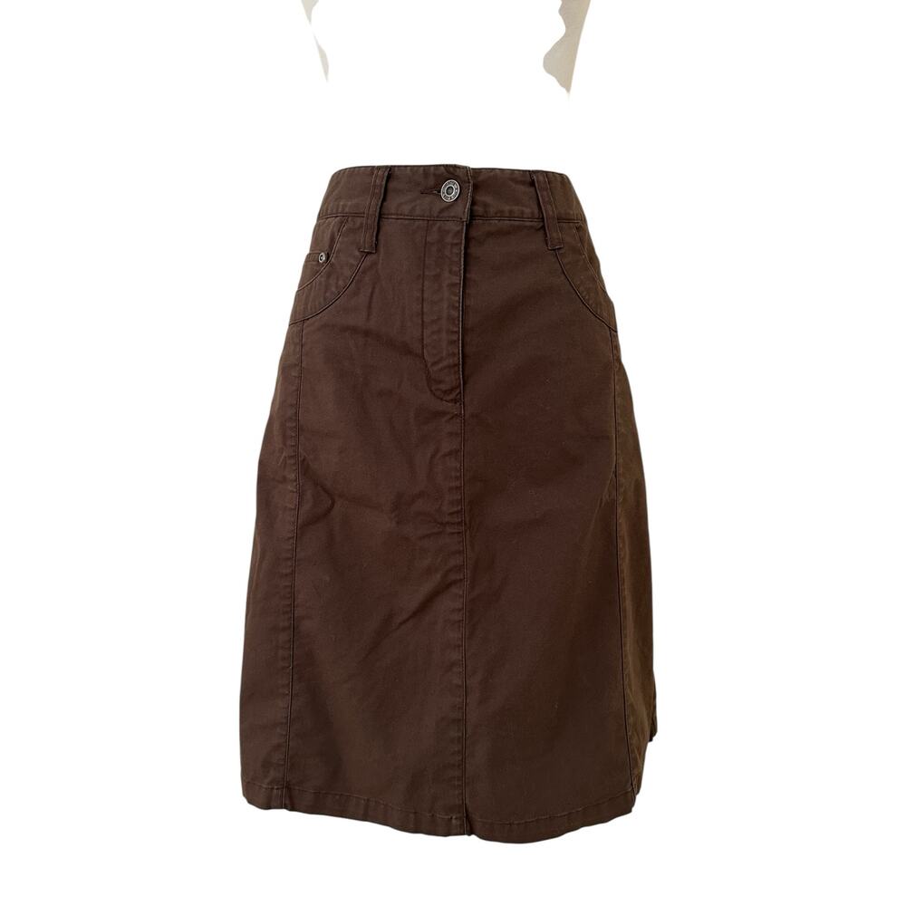 Talbot Women Brown Straight 5 Pocket Design Skirt Size 12 - Picture 3 of 6